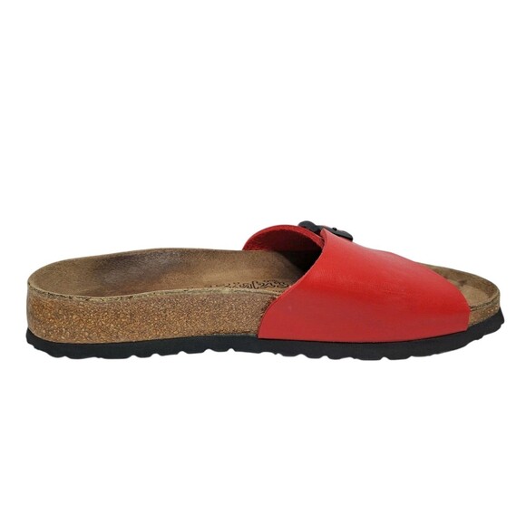 Birkenstock Madrid Womens Size 7 Sandal Red Black Buckle Slide Adjustable Birkis - Picture 4 of 9